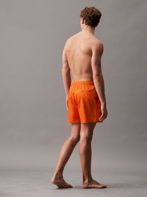 deep saffron ripstop medium drawstring swim shorts for men calvin klein