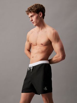 Medium Drawstring Swim Shorts - CK Monogram Calvin Klein 