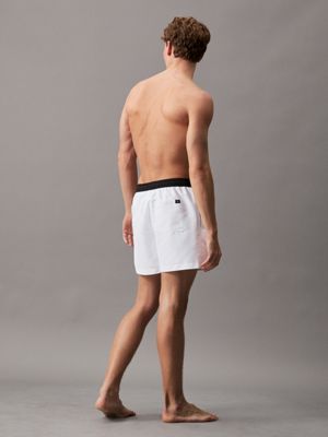 pvh classic white medium drawstring swim shorts - ck monogram for men calvin klein