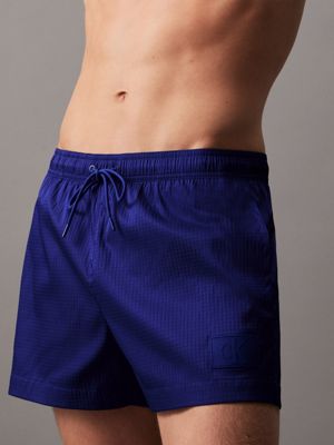 sapphire blue ripstop short drawstring swim shorts for men calvin klein