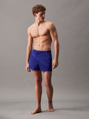 sapphire blue ripstop short drawstring swim shorts for men calvin klein