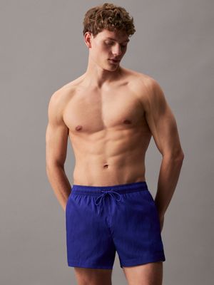 blue ripstop short drawstring swim shorts for men calvin klein