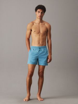 pantaloncini da bagno con cordoncino medio - ck monogram adriatic blue da uomini calvin klein