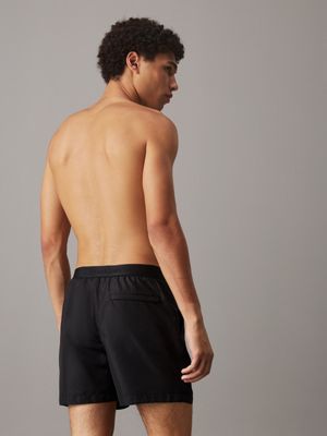 short de bain avec double ceinture - ck monogram black pour hommes calvin klein