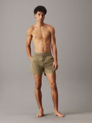 mermaid double waistband swim shorts - ck monogram for men calvin klein