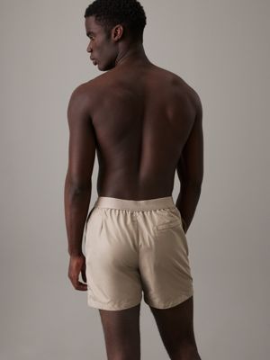 vintage khaki medium drawstring swim shorts - ck refined for men calvin klein