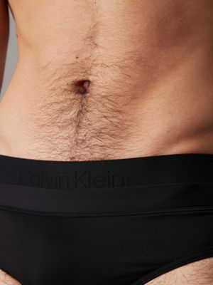 pvh black double waistband swim briefs - ck refined for men calvin klein