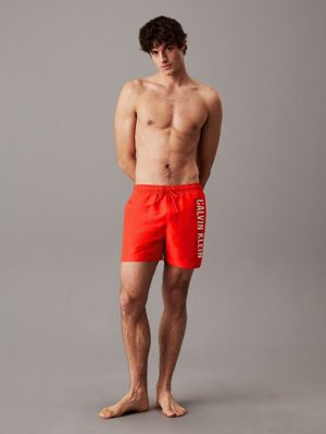 flaming chili medium drawstring swim shorts - intense power for men calvin klein jeans