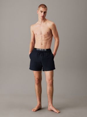 dark sapphire double waistband swim shorts - intense power for men calvin klein jeans