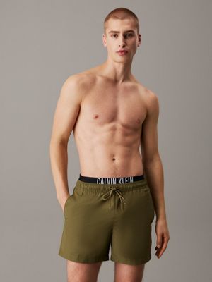 green double waistband swim shorts - intense power for men calvin klein jeans