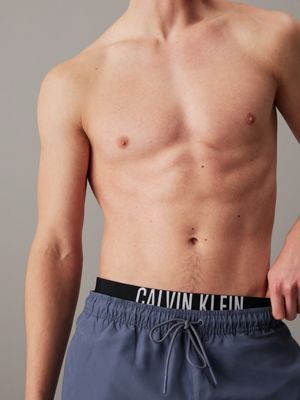 grisaille double waistband swim shorts - intense power for men calvin klein jeans