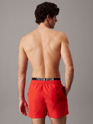 flaming chili double waistband swim shorts - intense power for men calvin klein jeans