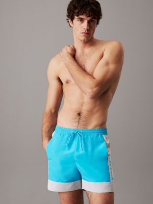 blue medium drawstring swim shorts - intense power for men calvin klein jeans