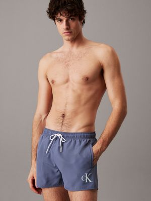 grey short drawstring swim shorts - ck monogram for men calvin klein jeans