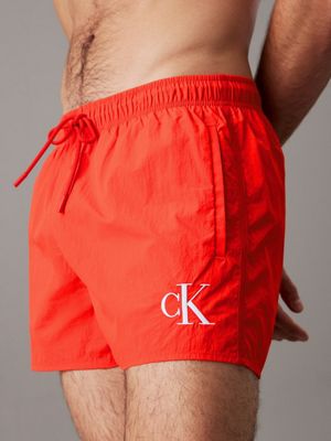 flaming chili short drawstring swim shorts - ck monogram for men calvin klein jeans