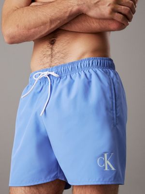 pantaloncini da bagno con cordoncino medio - ck monogram glacier 5534269 da uomini calvin klein jeans