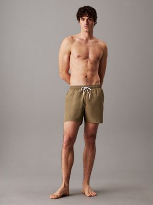 dusky green medium drawstring swim shorts - ck monogram for men calvin klein jeans