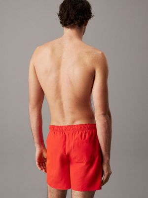 flaming chili medium drawstring swim shorts - ck monogram for men calvin klein jeans