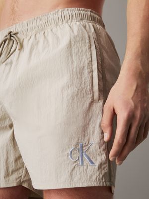 pelican medium drawstring swim shorts - ck monogram for men calvin klein jeans