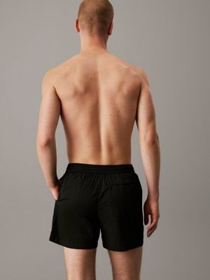 pvh black medium drawstring swim shorts - ck soft nylon for men calvin klein jeans