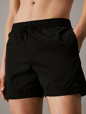 pvh black medium drawstring swim shorts - ck soft nylon for men calvin klein jeans