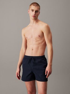 blue medium drawstring swim shorts - ck soft nylon for men calvin klein jeans