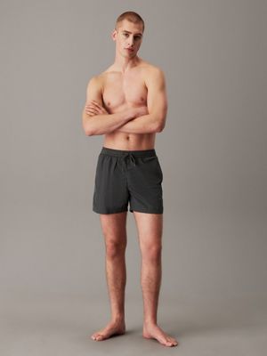 dark shadow double waistband swim shorts - ck soft nylon for men calvin klein jeans