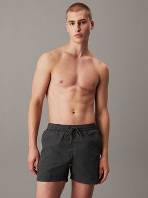 grey double waistband swim shorts - ck soft nylon for men calvin klein jeans