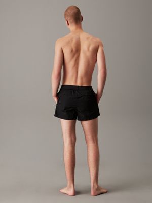 pvh black logo waistband swim shorts - ck soft nylon for men calvin klein jeans