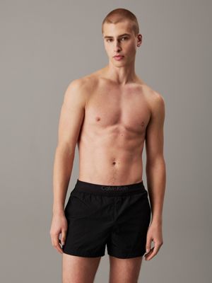 black logo waistband swim shorts - ck soft nylon for men calvin klein jeans