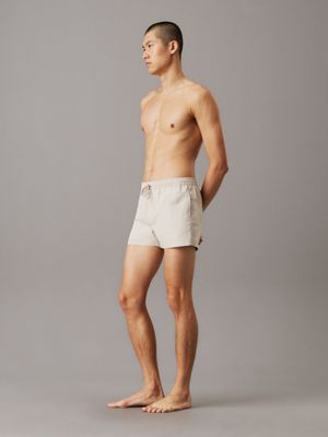 pelican short drawstring swim shorts - logo tape for men calvin klein