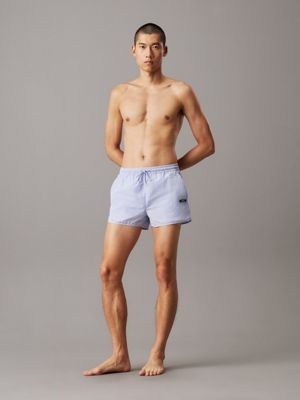 dusky cornflower short runner swim shorts - ck essentials for men calvin klein