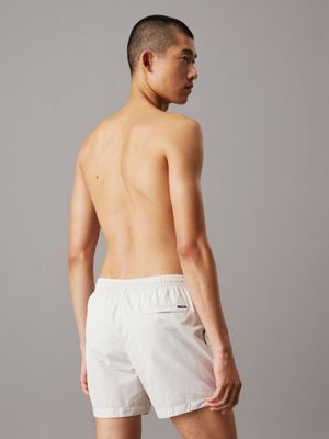 chalk medium drawstring swim shorts - ck essentials for men calvin klein