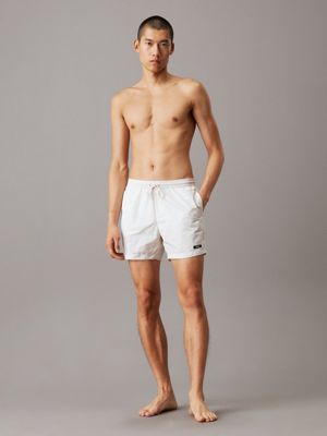 chalk medium drawstring swim shorts - ck essentials for men calvin klein