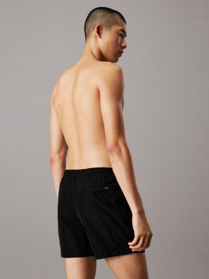 pvh black medium drawstring swim shorts - ck essentials for men calvin klein