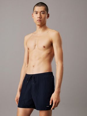 blue medium drawstring swim shorts - ck essentials for men calvin klein