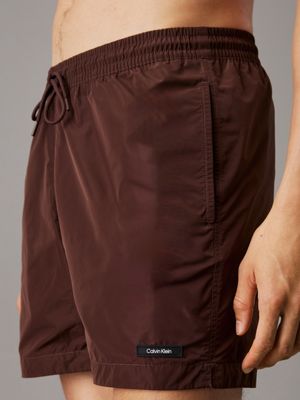 juna brown medium drawstring swim shorts - ck essentials for men calvin klein