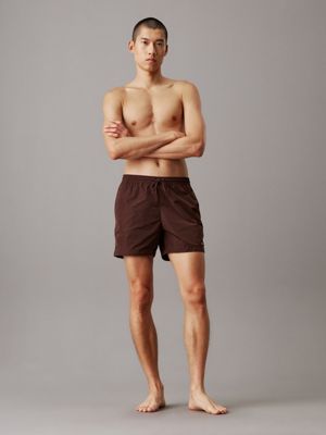 juna brown medium drawstring swim shorts - ck essentials for men calvin klein