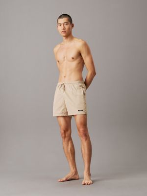 sandalwood medium drawstring swim shorts - ck essentials for men calvin klein