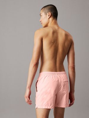 vintage peach medium drawstring swim shorts - ck essentials for men calvin klein