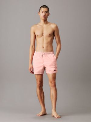 vintage peach medium drawstring swim shorts - ck essentials for men calvin klein