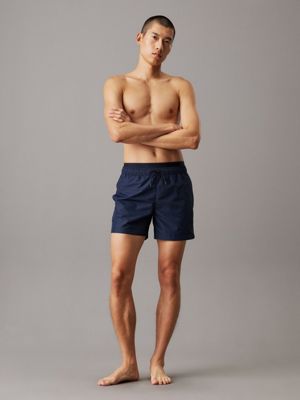 dark sapphire double waistband swim shorts - ck meta legacy for men calvin klein