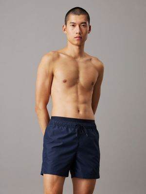 blue double waistband swim shorts - ck meta legacy for men calvin klein