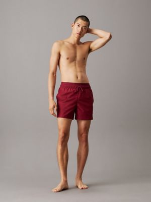 ruby wine double waistband swim shorts - ck meta legacy for men calvin klein