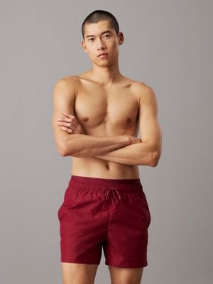 red double waistband swim shorts - ck meta legacy for men calvin klein