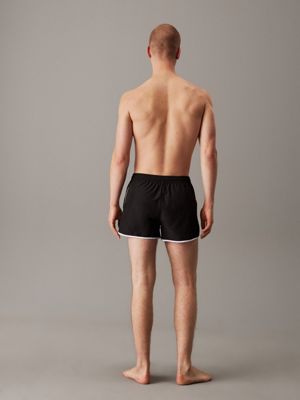 pvh black runner swim shorts - ck monogram for men calvin klein