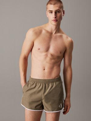 green runner swim shorts - ck monogram for men calvin klein