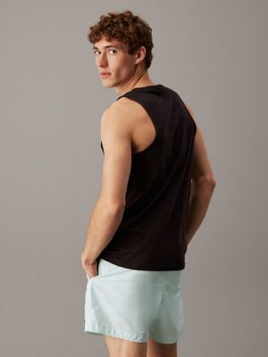 pvh black cotton linen beach tank top for men calvin klein