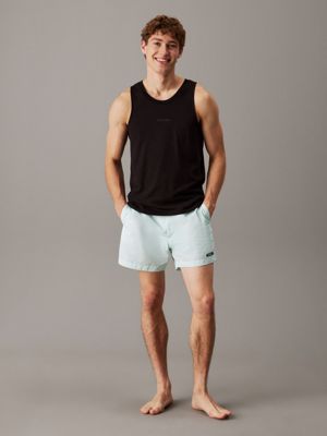 pvh black cotton linen beach tank top for men calvin klein