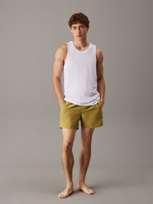 brilliant white cotton linen beach tank top for men calvin klein